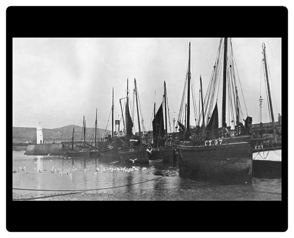 Fishing boats in Port St Mary harbour, Isle of Man, 1924-1926