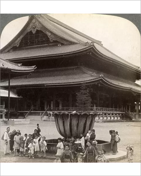 Main front of Higashi Hongan-ji, largest Buddhist temple in Japan, Kyoto, 1904. Artist: Underwood & Underwood