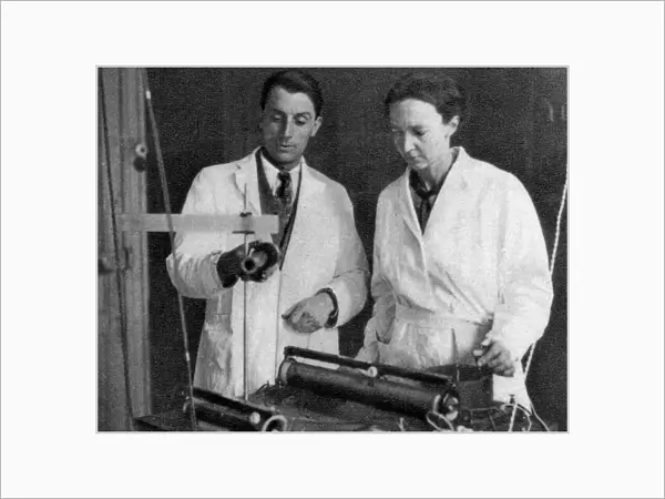 Frederic Joliot and Irene Joliot-Curie, French scientists, 1935