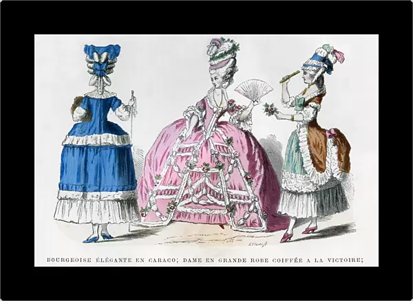 French womens fashions, 1780 (1882-1884)