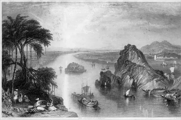 Rocks at Colgong on the Ganges, India, 1838. Artist: Edward Goodall