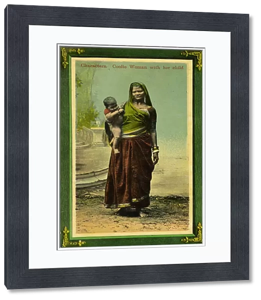 Indian woman with her child, Calcutta, India, late 19th or early 20th century