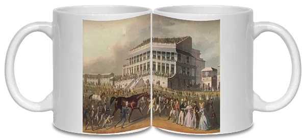 Epsom Grand Stand - The Winner of the Derby Race, 19th century. Artist: Richard Reeve