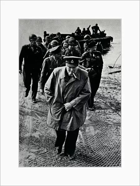 Churchill, Brooke, and Montgomery on the German-held east bank of the Rhine, 25th March, 1945