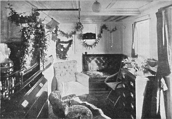 Lady Robertss cabin on the Dunnottar Castle, 1900