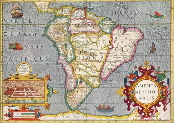 South America (America Meridionalis): from the Atlas of Gerardus Mercator, 1633, (1936). Artist: Gerardus Mercator
