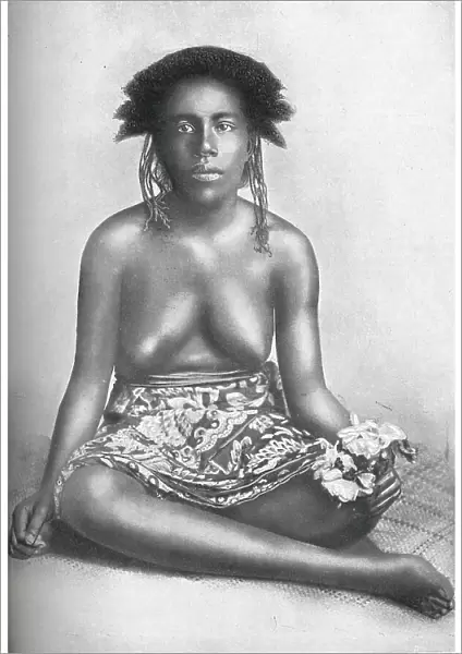 A Solomon Island woman in native dress, 1902