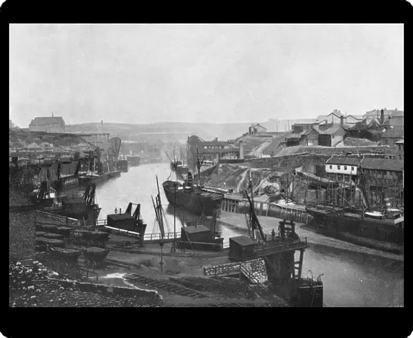 Sunderland - Looking Up the River from the Bridge, 1895