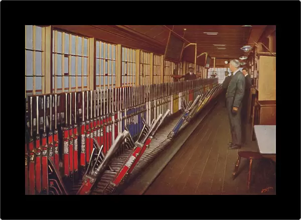 Inside the Locomotive Yard Signal-Box, York, 1926