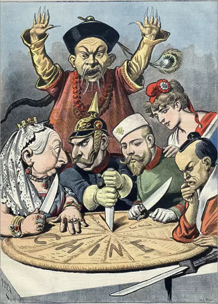 China - the cake of kings and... of emperors (Caricature), 1898. Artist: Meyer (Reyem), Henri (1844-1899)