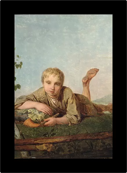 Shepherd Boy with a Pipe, 1820s. Artist: Venetsianov, Alexei Gavrilovich (1780-1847)