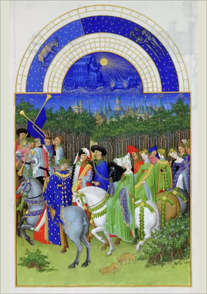 May (Les Tres Riches Heures du duc de Berry), 1412-1416. Artist: Limbourg brothers (active 1385-1416)