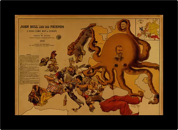 John Bull and his Friends. A Serio-Comic Map of Europe. Artist: Fred W. Rose (active End of 19th cen. )