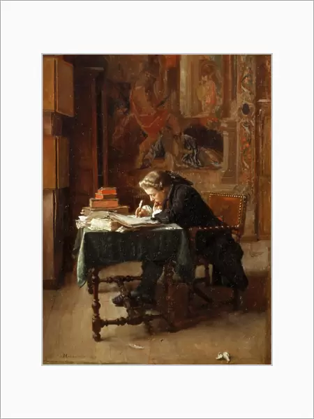 Young Man Writing. Artist: Meissonier, Ernest Jean Louis (1815-1891)