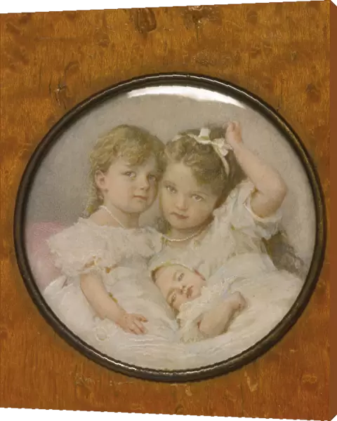 Portrait miniature of Grand Duchesses Olga, Tatiana and Maria of Russia, c. 1900. Artist: Anonymous