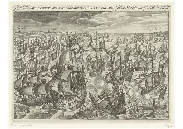 The sinking of the Spanish Armada in 1588, 1601. Artist: Anonymous