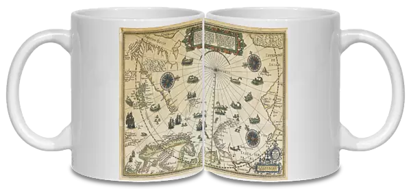 Map of Willem Barentsz Third Voyage, 1598. Artist: Claesz, Cornelis (ca. 1551-1609)
