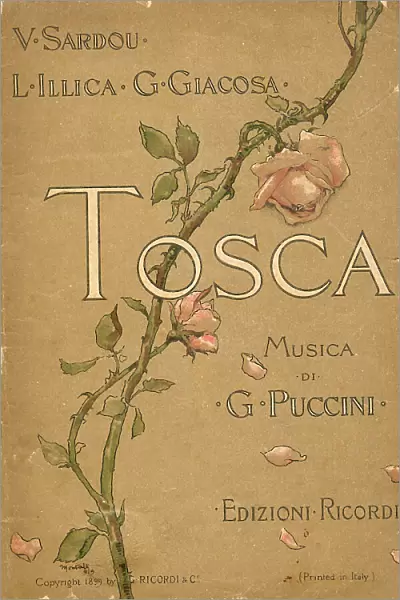 Cover of the Libretto of opera Tosca by Giacomo Puccini, 1899