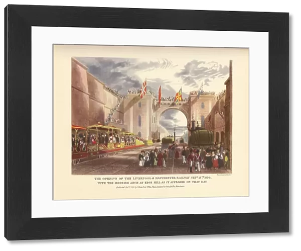 The Opening of the Liverpool and Manchester Railway, September 15, 1830. The Moorish Arch at Edge Hi