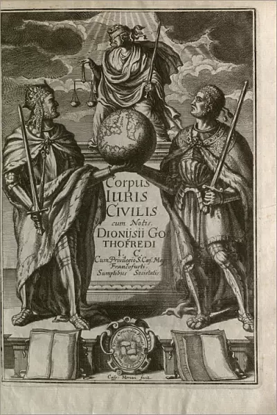 Justinianus Corpus Iuris Civilis (Body of Civil Law). Frontispiece, 1663
