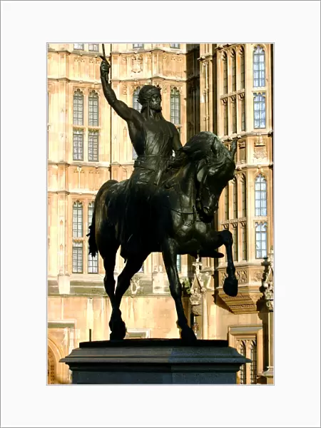 Richard the Lionheart Statue, Houses of Parliament, Westminster, London England