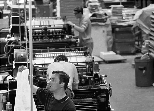 Checking print, the White Rose Press, Mexborough, South Yorkshire, 1968