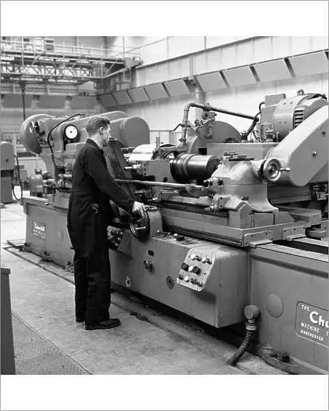 Churchill lathe in use, Park Gate Iron & Steel Co, Rotherham, South Yorkshire, 1964