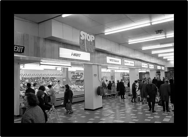Fruit and veg counter and cold counter, ASDA supermarket, Rotherham, South Yorkshire, 1969