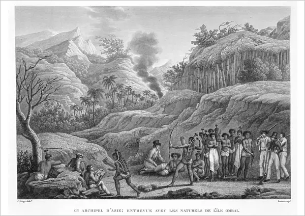 Great Asian Archipelago: French explorers with natives on the Island of Ombai Artist