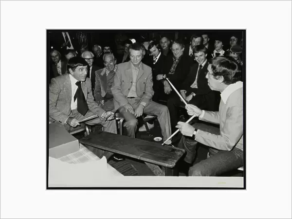 Louie Bellson and Buddy Rich at the International Drummers Association meeting