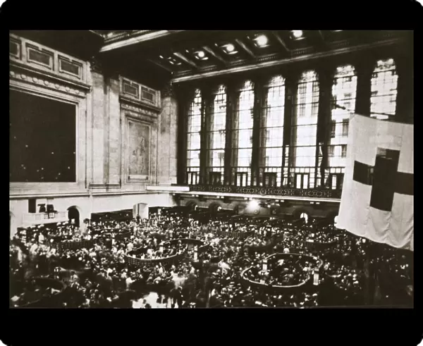 Trading floor of the New York Stock Exchange, USA, early 1930s