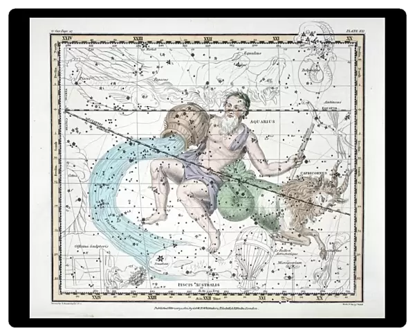The Constellations (Plate XXI) Capricorn and Aquarius, from A Celestial Atlas by Alexander Jamieson