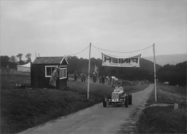 ERA of Raymond Mays at the finishing line of the Shelsley Walsh Hillclimb, Worcestershire, 1935