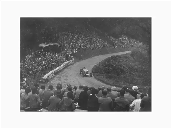 Bugatti Type 51 competing in the Shelsley Walsh Hillclimb, Worcestershire, 1935. Artist