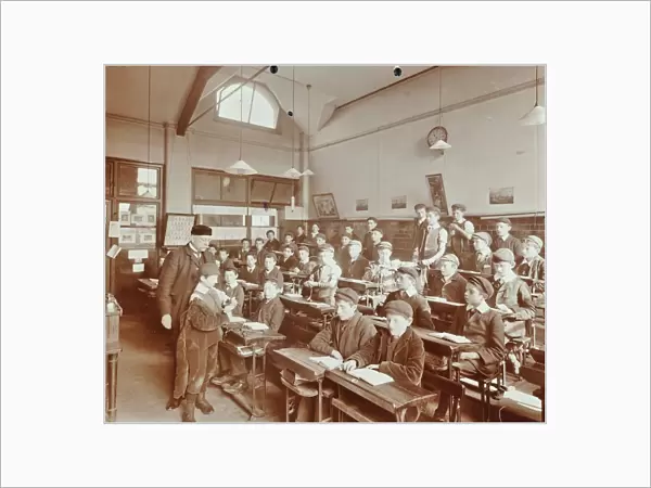 Boys laying the phylacteries, Jews Free School, Stepney, London, 1908