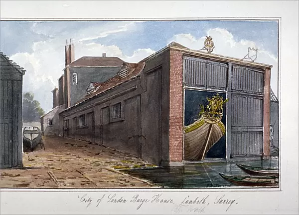 City of London Barge House, Bishops Walk, Lambeth, London, 1825. Artist: G Yates