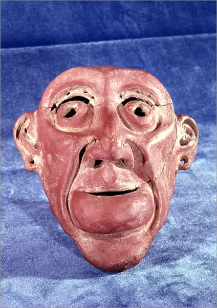 Brest mask made of clay of 14 cm in height, comes from the archaeological site of Tlatilco