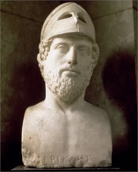 Pericles (495-429 BC), Athenian statesman and strategist, Roman copy of a Greek bust, 2nd BC