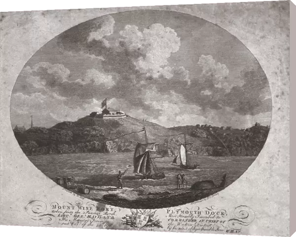 Mount Wise Fort, Plymouth Dock. 1780. Artist: Benjamin Thomas Pouncy
