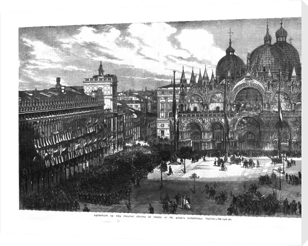 Reception of the Italian Troops in front of St. Marks Cathedral, Venice, 1866