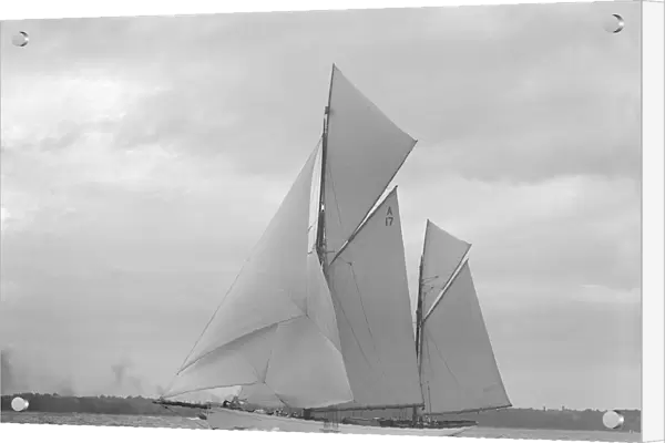 The 118 foot racing yacht Cariad, 1911. Creator: Kirk & Sons of Cowes