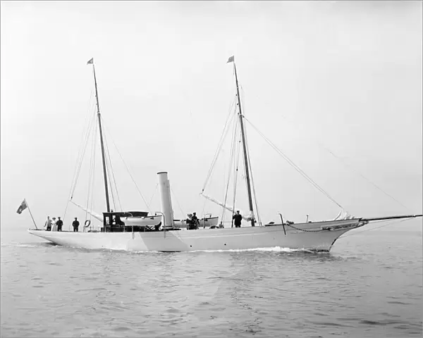 The steam yacht Amazon under way. Creator: Kirk & Sons of Cowes