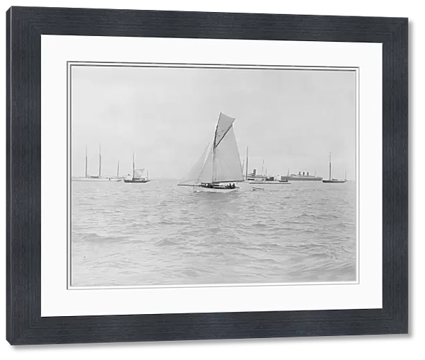 The gaff cutter Wigeon under sail, 1910. Creator: Kirk & Sons of Cowes