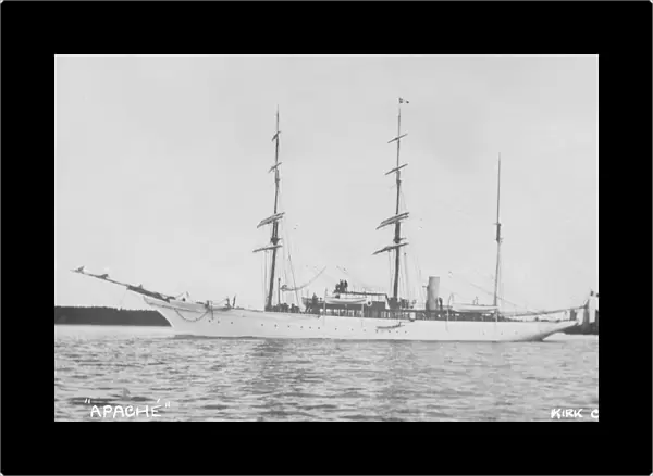 The three masted auxiliary barque Apache. Creator: Kirk & Sons of Cowes