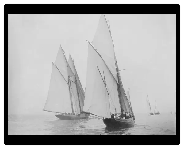 Unknown yawl and schooner under sail. Creator: Kirk & Sons of Cowes