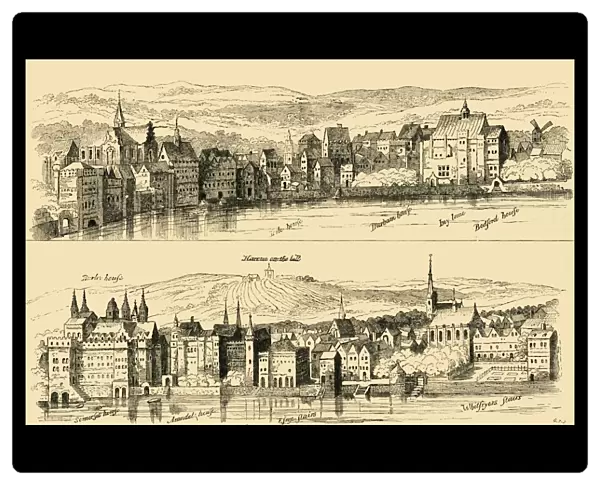 The Strand from the Thames, Sixteenth Century, (1881). Creator: Unknown