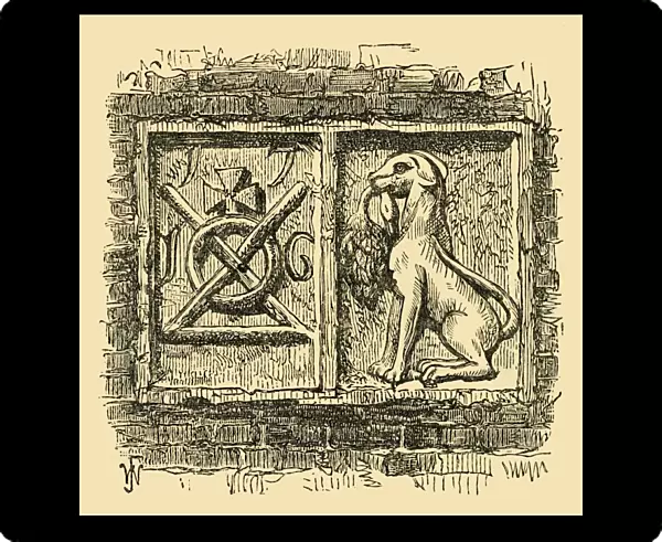 Old Sign of the Dog and Duck. (c1878). Creator: Unknown