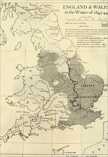 England & Wales in the Winter of 1643-44, 1926. Creators: Unknown, Emery Walker Ltd
