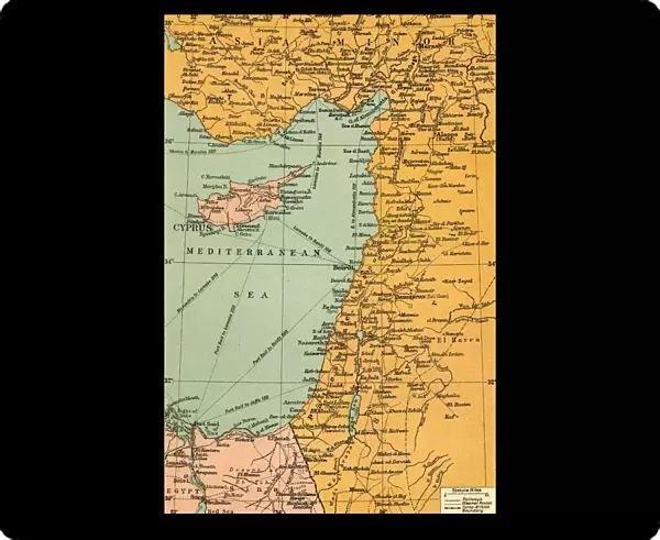 Map To Illustrate The Campaign in Palestine, 1919. Creator: London Geographical Institute