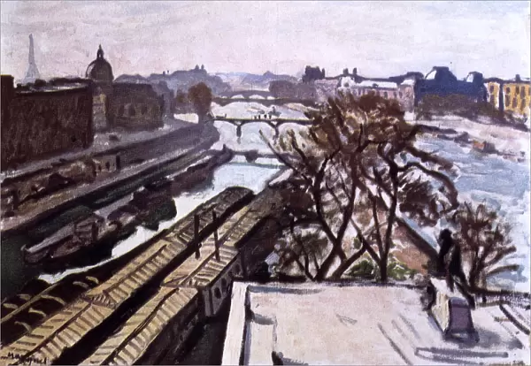 View of the Seine and the Monument to Henry IV, c1906. Artist: Albert Marquet